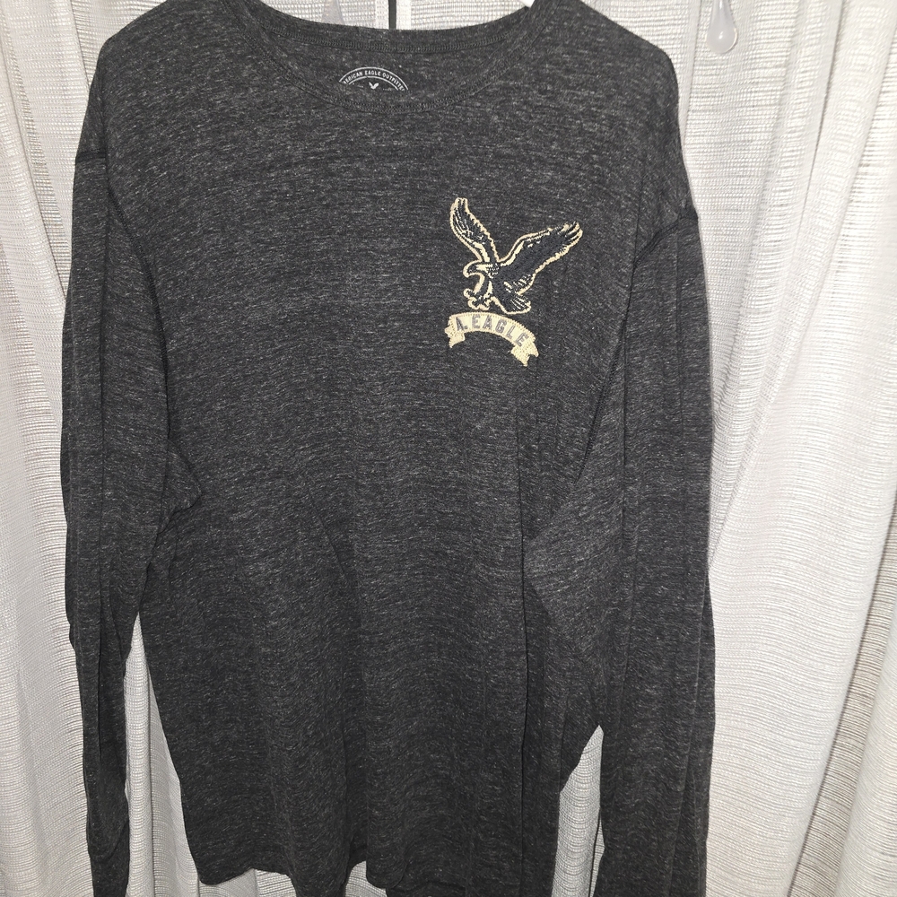 Men's American Eagle Gray Long Sleeve Shirt Plus Size 3xl